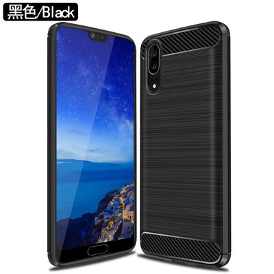 

Fivice HUAWEI P20 case Brushed carbon fiber silicone anti-fall soft shell phone case