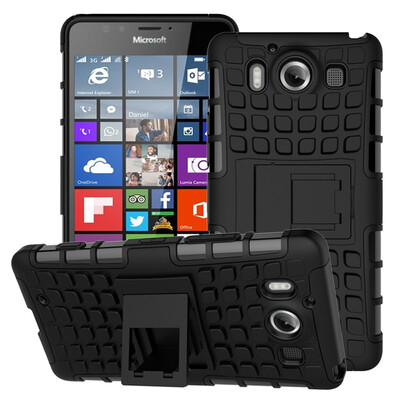 

Fivice Nokia Lumia 950 Case TPU anti-fall tire pattern back clip bracket phone case