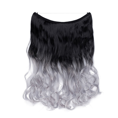 

Invisible Wire No Clips in Hair Extensions Secret Fish Line Hairpieces Silky Straight real natural Synthetic