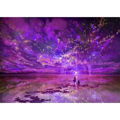 

UpperX 5D DIY Diamond Painting Scenery Mosaic Love the sky Diamond Rhinestone Embroidery Cross Stitch Home Decor Gift Purple