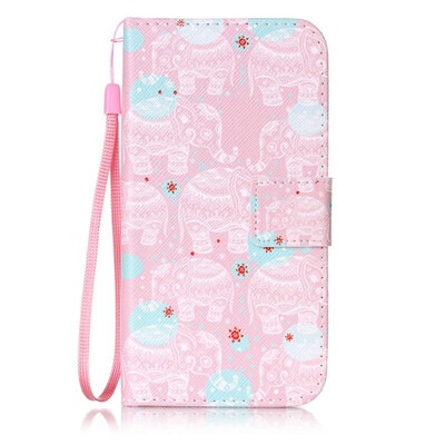 

Pink Elephant Design PU Leather Flip Cover Wallet Card Holder Case for Samsung Galaxy S6G9200