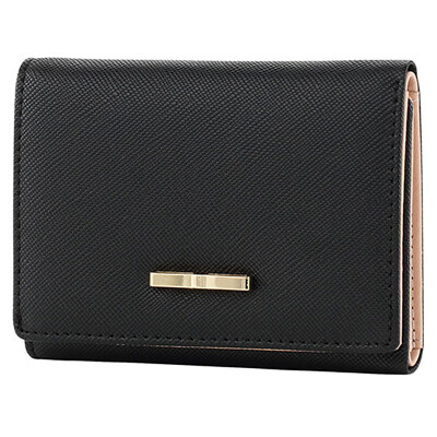 

Ma Liannu short wallet female fashion sweet lady 3 fold black