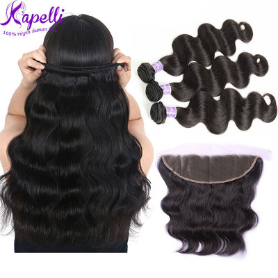 

Brazilian Virgin Hair Body Wave With Lace Frontal Closure Ear To Ear Lace Frontal Closure With Bundles Brazilian Body Wave 8A