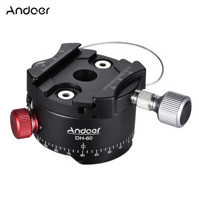 

Andoer DH-60 Panoramic Ball Head Indexing Rotator HDR Tripod Head CNC Aluminum Alloy Max Load 33Lbs for Canon Nikon Sony DSLR Cam