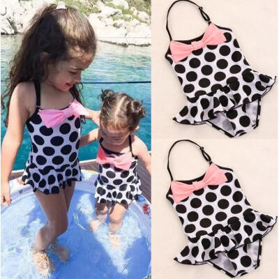 

UK Stock Kids Baby Girls Swimsuit One Piece Swimsuit Swimwear Beachwear Bathing