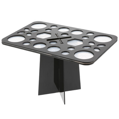 

Rectangle Brush Holder Cosmetic Drying Rack 28 Holes Brush Storage Organizer Makeup Brushes Shelf Black Acrylic Drying Tower