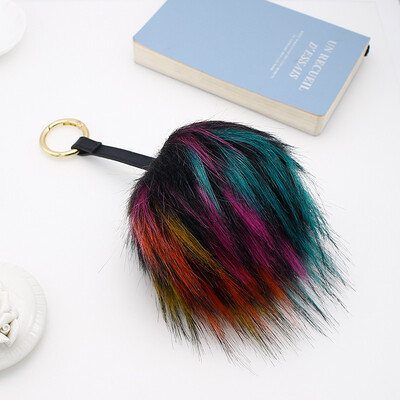 

Jellyfish Charms Real Fox Fur Phone Case Straps Scaleph Hair Balls Poms KeyChain Plush Ball Poms Pendant Car Keyring Bag Jewelry