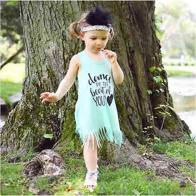 

Kids Baby Girls Summer Dress Princess Sleeveless Letter Cotton Vest Dress Tops