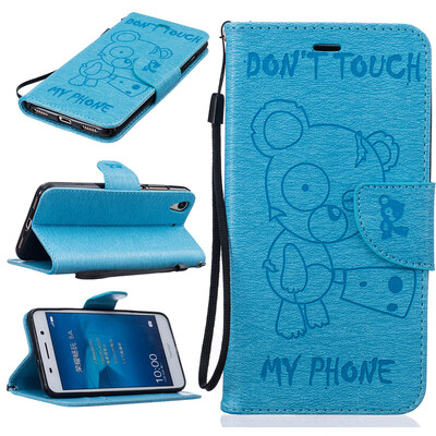 

Light Blue Bear выбитый PU кожаный бумажник чехол Классический откидная крышка с подставкой Функция и слот кредитной карты для HUA