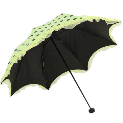 

Paradise Umbrella UPF50 Vinyl Silk Screen Black Dot Puzzle Double Lace Lace Trine Mushroom Sunny Cave Umbrella Fruit Green 30046ELCJ