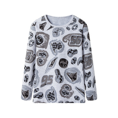 

Disney Disney Sleeping Cotton Men's Round Long Sleeve Shirt 28673A0 Ma Gray 120