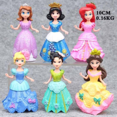 

6PCSSet Princess 10CM 4Inch Doll Figures Toy Playset Kids Girls Birthday Gift