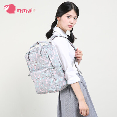 

MOMOgirl fashion handbag fresh&lovely schoolbags bag water-repellent canvas nylon backpack M5377 light gray Peter Rabbit