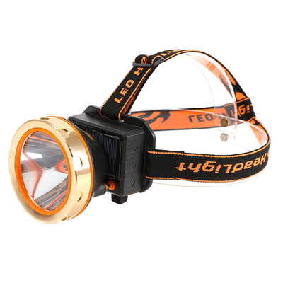 

USB Solar Rechargeable LED Headlamp Flashlight Headlight with Emergency Power Bank Head Light 90 Degree Swivel Head for Camping Cy