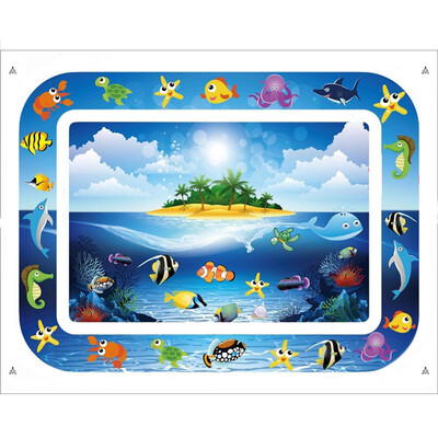 

Baby Inflatable Water Play Mat Tummy Time Baby Fun Mat Child Development Play Center with Manual Inflator Pump for 46 Years Old K