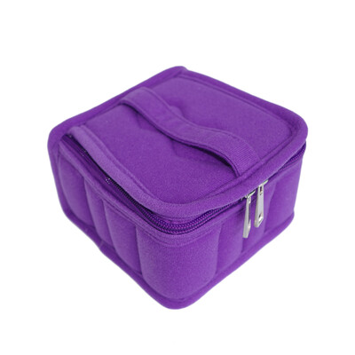 

Fashion Portable Travel Storage Bag Essential Oils Carrying Case Protecting Bag Zipper Closure 16 Bottles Design Velvet Bag