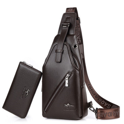 

Chest bag mens single shoulder slant sports satchel youth leather bag mens bag