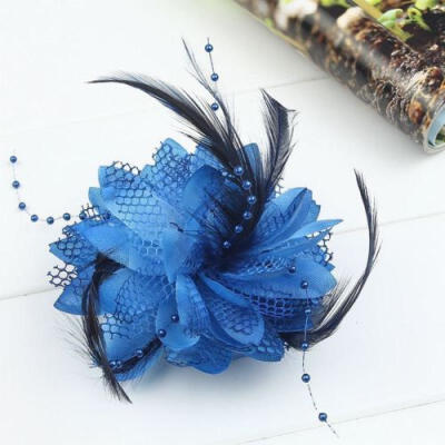 

Women Pearl Corsage Hair Clip Flower Fascinator Feather Hairpin Hair Accessories