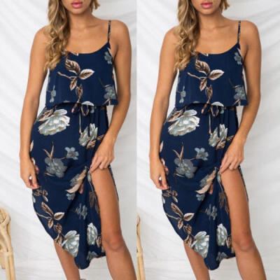 

Women Summer Boho Long Maxi Dress Evening Cocktail Party Beach Dresses Sundress