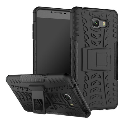 

Fivice Samsung C9 Pro Case TPU anti-fall tire pattern back clip bracket phone case