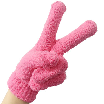 

Shuxiang women gloves Stylish Hand Warm Winter Gloves Wool Rose Pink