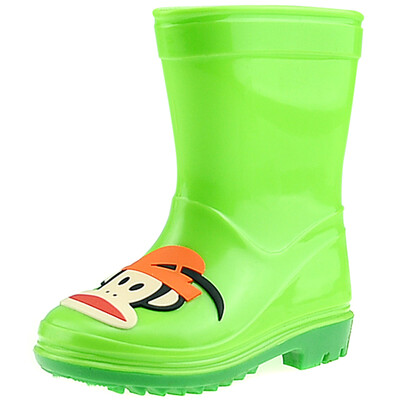 

PaulFrank mouth monkey rain boots in the tube waterproof plastic shoes sets of shoes children men&women baby fashion boots PF1011 green 30 yards