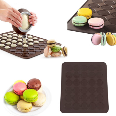 

Large 30 Macarons/Muffins Silicone Baking Pastry Sheet Mat Cup Cake Mold Tray