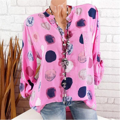 

US NEW Womens Long Sleeve Ladies Clothes Casual Beach Holiday Loose Tops Blouse