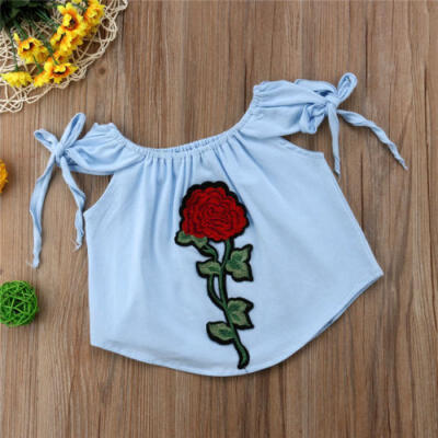 

Canis Lovely Toddler Kids Baby Girls Cotton Flower Tops T-shirt Blouse Clothes