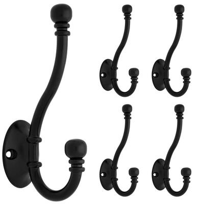 

UpperX FBCHHB5-FB-C Ball End Coat&Hat Hook 5-Pack Flat Black 5-Pack