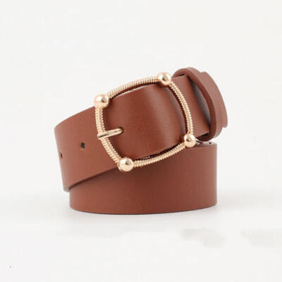 

Fashion Women Vintage Metal Boho Leather Round Buckle Waist Belt Waistband UK