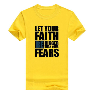 

Christian Religious Men Tshirt Let Faith Be Bigger Than Fears