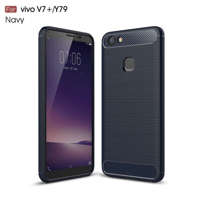 

Fivice Vivo V7 PLUSY79 case Luxury brushed carbon fiber TPU soft shell