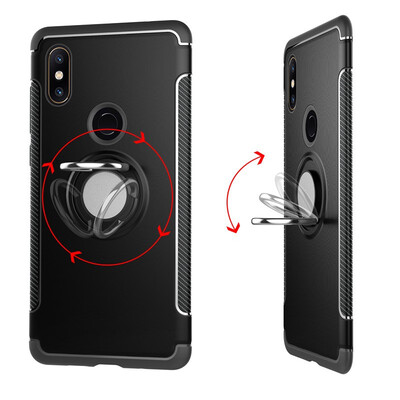 

Fivice Xiaomi Mi Mix 2S case PC metal ring shell magnetic car bracket TPU phone case