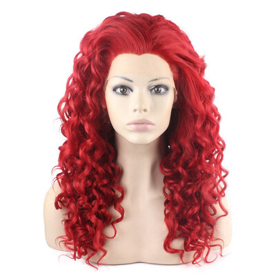 

Iwona Synthetic Hair Lace Front Long Curly Red Wig