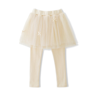 

Flossie Flordeer French children's clothing girl pleated mesh yarn skirt pants F71003 beige 110