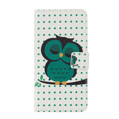 

Green owl Design PU Leather Flip Cover Wallet Card Holder Case for Wiko Tommy