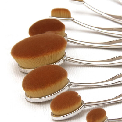 

MyMei 10Pcs Oval Toothbrush Lip Powder Blusher Foundation Makeup Brushes Set NO Box
