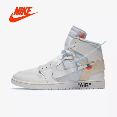 

Official Original Nike Air Jordan 1 AJ1 OW Off White Mens basketball shoes Outdoor sports AQ0818-100