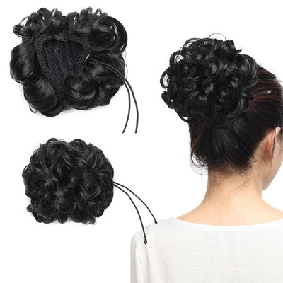 

Real Natural Curly Messy Bun Hair Piece Scrunchie Updo Hair Extensions