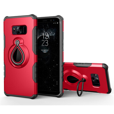 

Fivice Samsung Galaxy S8 Plus Case TPU Water Drop Ring Stand Car Power Magnetic Drop-proof Phone Case