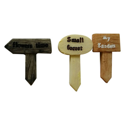 

UpperX 3-Piece Miniature Fairy Garden Ornament Road Signs