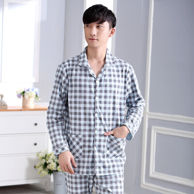 

[Jingdong Supermarket] Antarctic pajamas home service spring and autumn cartoon models lattice men and women on the clubbing suit X675X20082-2 lattice XL