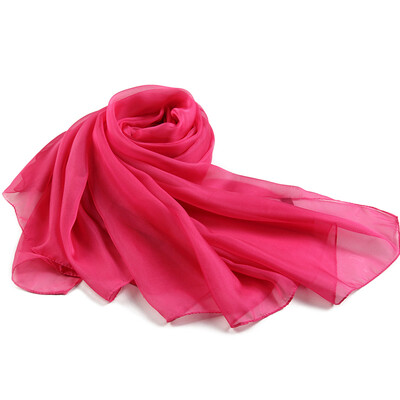 

Antarctica Nanjiren scarf chiffon female spring&autumn scarf large solid color sunscreen shawl Korean wild long towel rose red