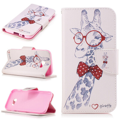 

giraffe Design PU Leather Flip Cover Wallet Card Holder Case for Samsung Galaxy A5 2017