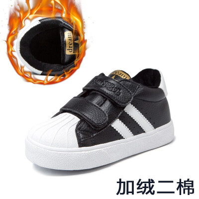 

chunchuntu 2018 Winter Baby Girl Fashion Sport Shoe Children Pu Leather Trainer Boy Brand Casual Sneaker Black 3699