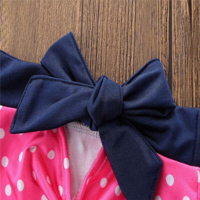 

3Pcs Kids Baby Girls Dots Pattern Tankini Bikini Swimwear Swimsuit Bathing Suit