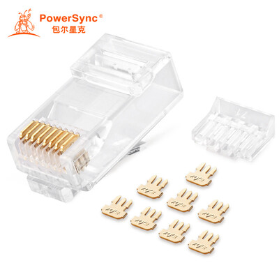 

Baer Xingke six types of unshielded crystal head RJ45 three-pronged chip two-piece 100 into PowerSync APT600TC