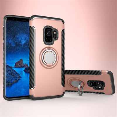 

Fivice Samsung Galaxy S9 case PC metal ring shell magnetic car bracket TPU phone case