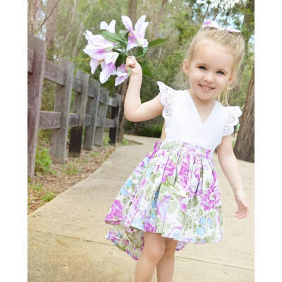 

Infant Baby Girls Little Big Sister Matching Clothes Romper T-shirt Dress US 01